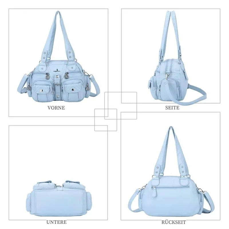 Vintage Women Handbags Satchel Top-handle Handbag PU Shoulder Bag Dumpling Pack Give Gifts Shoulder Bags Phone Money Pack