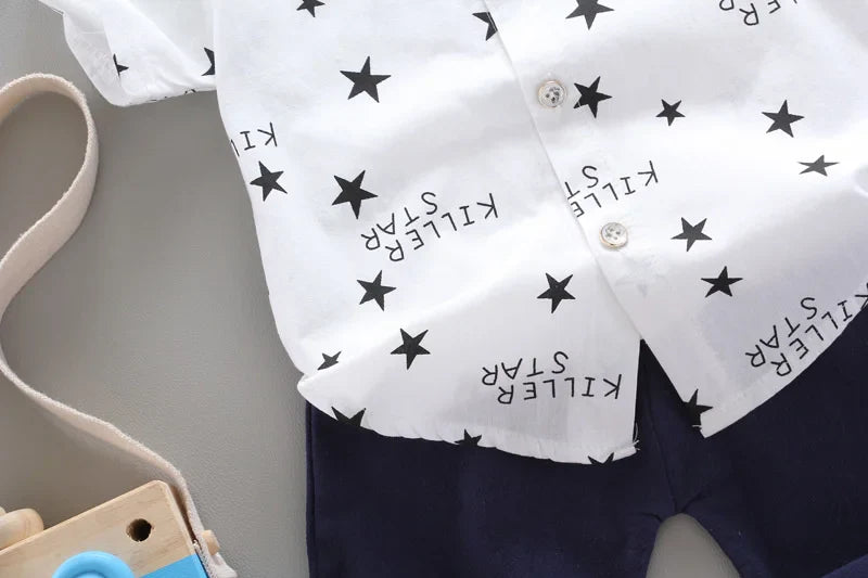 New Summer Baby Clothes Suit Children Boys Casual Shirt Shorts 2Pcs/Sets Infant Outfits Toddler Fashion Costume Kids Tracksuits