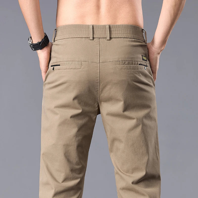 Brand Autumn New Stretch Men Casual Pants Straight Business Dress Formal Trousers Work Fashion Male Comfort Pants