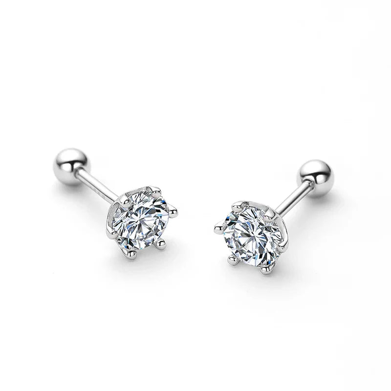 White Gold Plated 2ct Moissanite Studs Earrings for Women Wedding Sparkling 100% S925 Sterling Silver Luxury Jewelry GRA