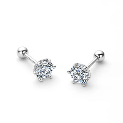 White Gold Plated 2ct Moissanite Studs Earrings for Women Wedding Sparkling 100% S925 Sterling Silver Luxury Jewelry GRA