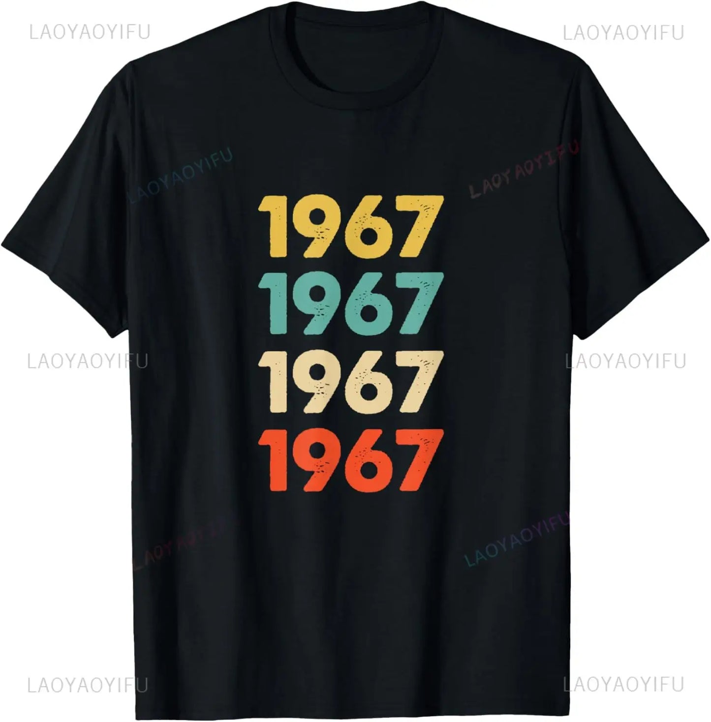 Vintage 1967 58 Years Old Men Women 58th Birthday Gifts T-Shirt Casua Personalized Clothing Graphic T Shirts Ropa Hombre