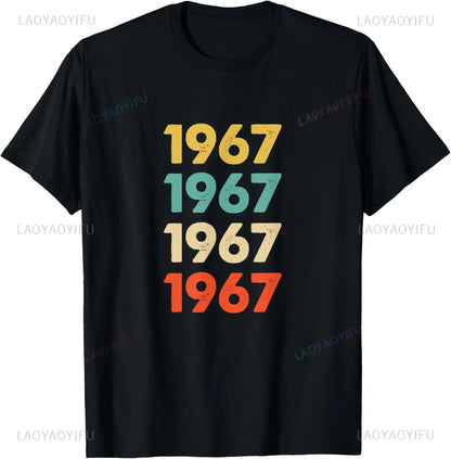 Vintage 1967 58 Years Old Men Women 58th Birthday Gifts T-Shirt Casua Personalized Clothing Graphic T Shirts Ropa Hombre