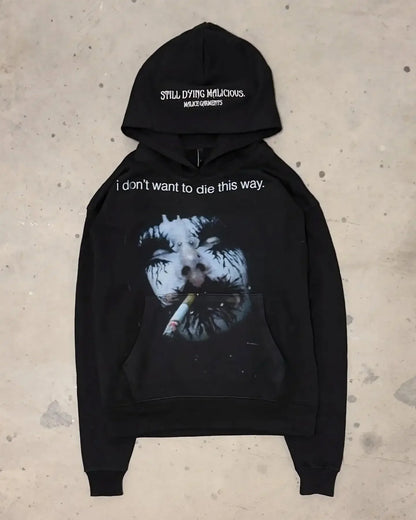 Vintage Style Hoodie Embroidery Print Hoodies Women Grunge Sweatshirt Tops Streetwear Harajuku Gothic Y2k Women Clothing