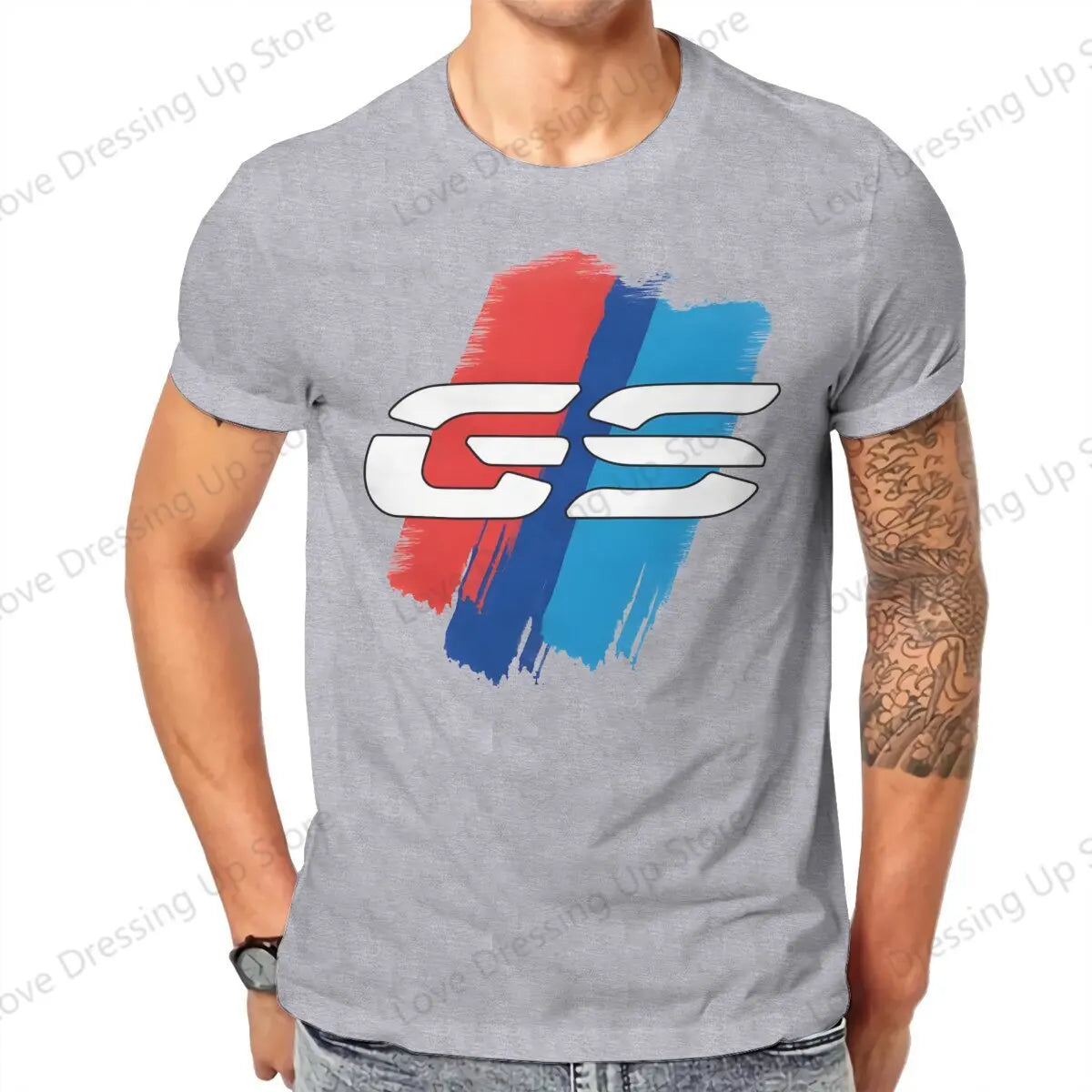 GS Motorcycle T Shirt Grunge Men Tees Summer Clothing COTTON Crewneck TShirt