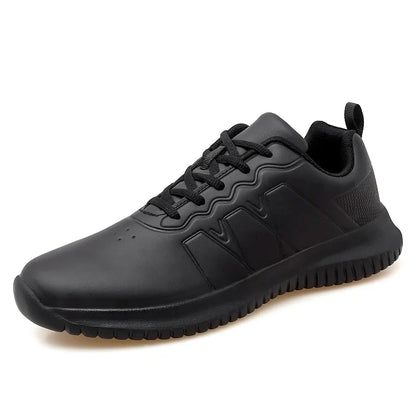 Causal Chef Shoes four Season new Lightweight Soft Sole Comfort Oil proof Men and Women's Chef Business Work Leather Shoe