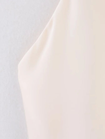 Elegant Women's Satin Backless Halter Vest Summer Solid Sleeveless Sexy High Street Waistcoat Female Slim Camisole Tops