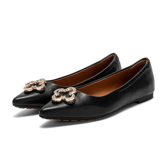 Women's Flat Shoes Summer New Pointed Black Business Women's Shoes Commuter CHCH 2025