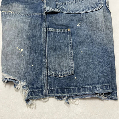 Black Nice Washed Damaged Saint DOUBLE KNEE Zipper Denim Shorts Men Women Oversized Shorts