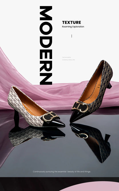 High Heels Women's Luxury Design Sandals Metallic Flower Square Toe Fine Heel Party Dress Shoes Brand High Heels 2024 Fashion