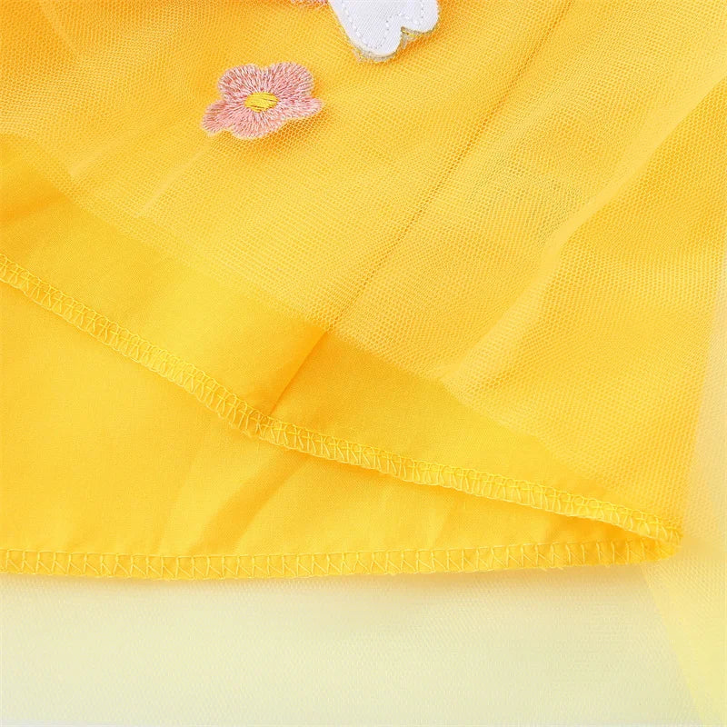 2-7T Summer Princess Girls Dresses Rabbits Kids Vestidos Party Birthday Baby Clothing Embroidery Dress Wedding
