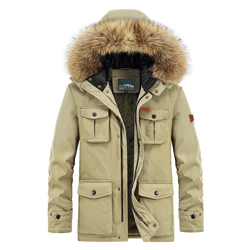 plus size 8XL Men hooded Fashion Mens Parkas Thicken Male Thick Warm Coat Parkas Hooded Winter Windproof Man Jacket Parka mens