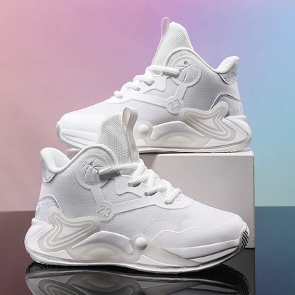 Children Basketball Shoes Breathable Mesh Boys Girls Fashion Sneakers School Sport Shoes Kids Casual Trainers Outdoor Athletic