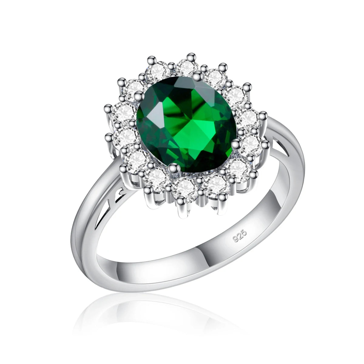 Princess Diana Gold Emerald Ring Women Oval Stone 8*10mm Trending Victoria Jewelry luxury Engagement Gift High Quality