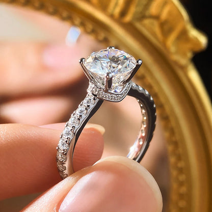 1.5ct Moissanite Rings for Women GRA Certified Diamond Jewelry s925 Sterling Silver 18k Plated Engagement Wedding Ring