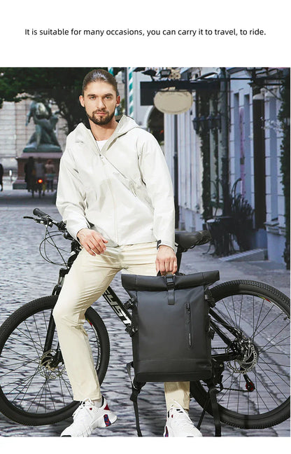 Heroic Knight Men's backpack Waterproof Roll Top Backpack Women Travel Expandable USB Charging Large Capacity Laptop Bag Mochila
