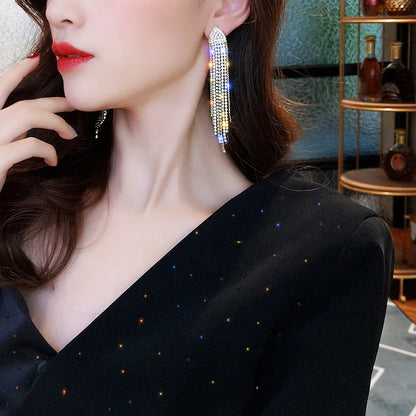 Geometric Triangle Earrings European and American Fashion Long Tassel