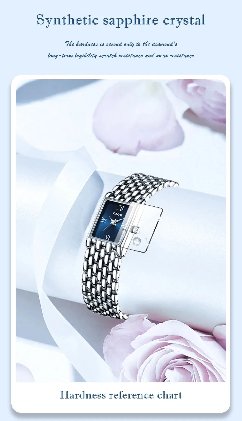 New Design Ladies Watch Fashion Quartz Wristwatch Silver Simple Square Women Watches Luxury Stainless Steel Folding Clock