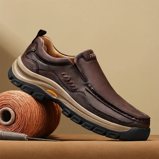 Spring 2025 New Men's Shoes: Versatile Casual Shoes, British Middle-aged Dad Shoes, and Fashionable Business Leather Shoes