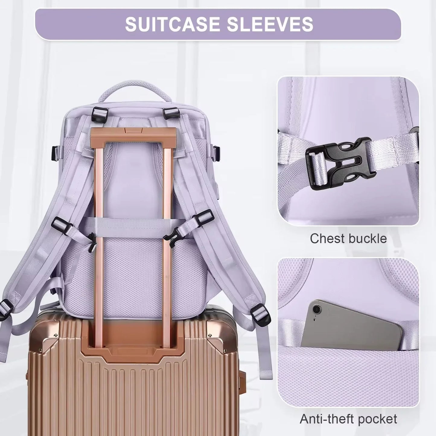 Travel Backpack for Women 40x25x17 Airplane Cabin Backpack Carry-On Luggage 14inch Laptop Backpack Casual Schoolbackpack