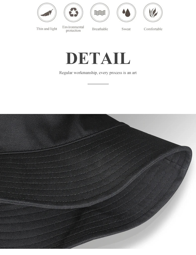 Big Head Man Large Size Bucket Hats Boy 60-63cm Plus Size Summer Fisherman Cap
