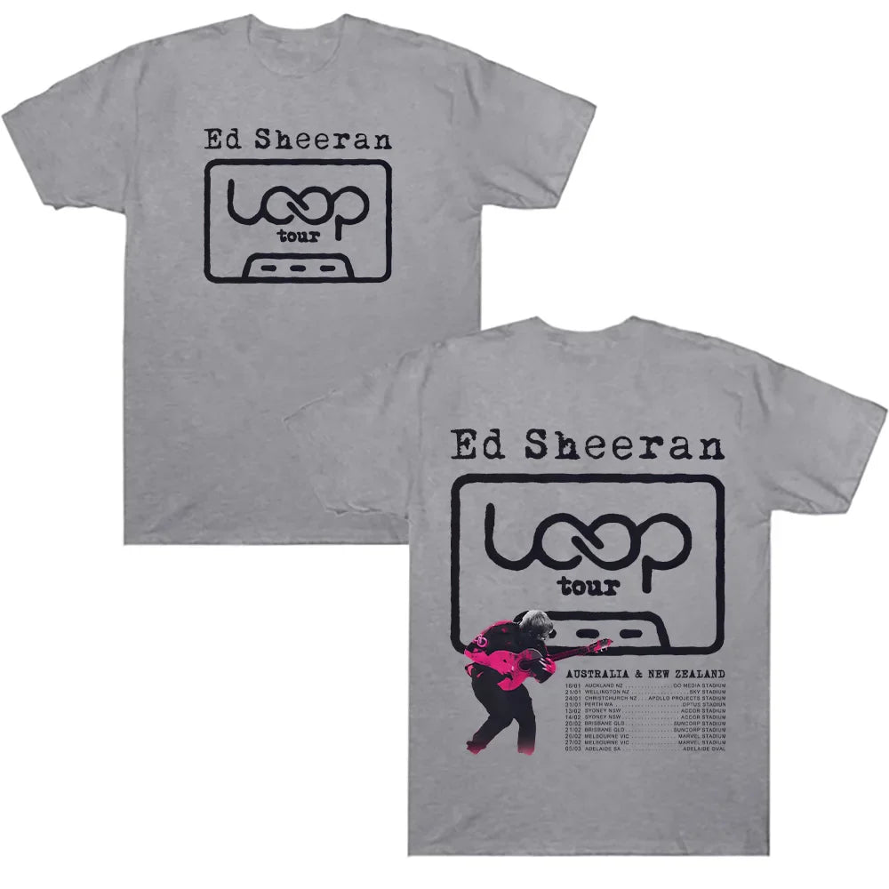 2026 New Ed Sheeran LOOP Australian Tour T Shirts Summer Fashion Women Men Streetwear Hip Hop Singer T-shirts for Fan Gifts
