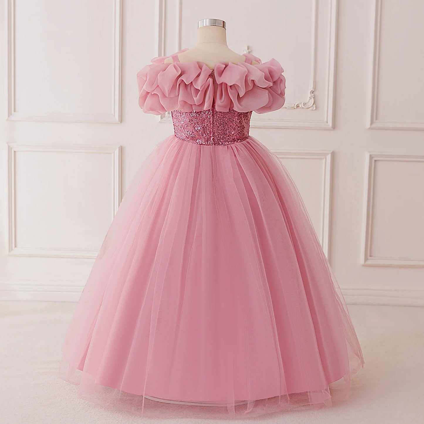 Vestido de Festa de Lantejoulas de Verão para Meninas Madrinhas Elegante Vestido de Baile Princesa para Casamento Vestido de Aniversário de Menina Roupa Infantil para Cerimônia de Formatura