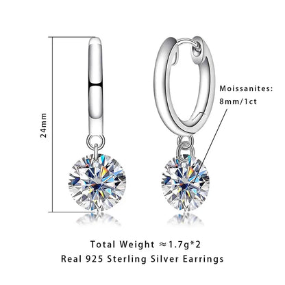 4cttw Moissanites Hoop Women's Earrings 925 Sterling Silver Lab Created Diamond Drop Earrings Women Jewelry Wholesale
