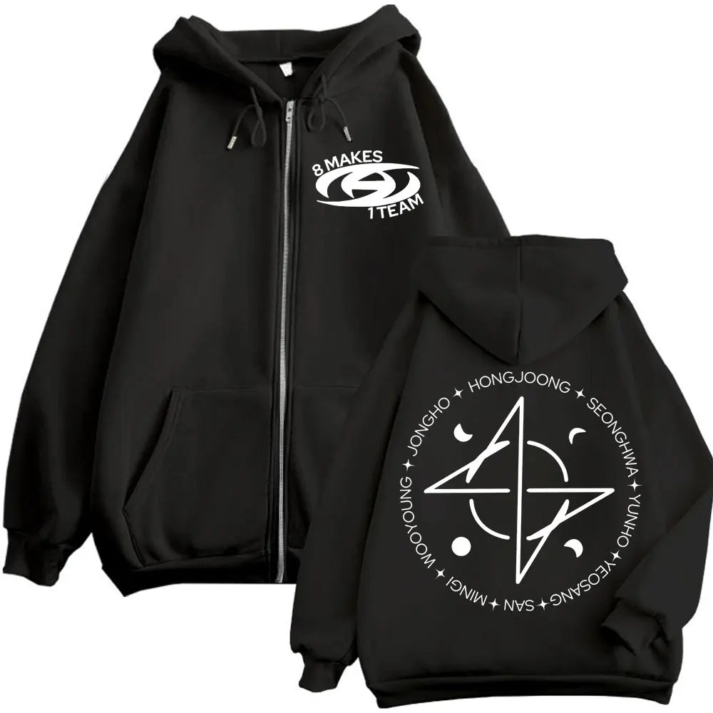 Merch Zipper Hoodie Men Women High Quality Fashion Zip Up Jacket Coat Autumn Winter Casual Loose Sweatshirts