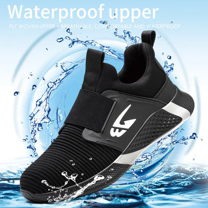 New Summer Safety Shoes Comfortable Men's Sports Shoes Lightweight Waterproof Sneakers Work Shoes Men's Steel Toe Work Boots