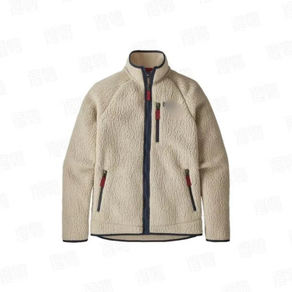Men's Fleece Lined Jacket Autumn Winter Warm Stand Collar Zipper Casual Versatile Long Sleeve Cotton Nylon Lined Indoor Outdoor