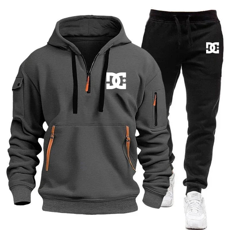 Men's hoodie sets for autumn and winter, featuring casual, fashionable, comfortable and personalized jogging suits and sport pan