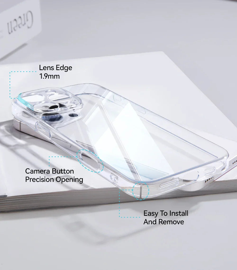 iPhone 17 16 15 Pro Max Case Lens Protection Anti-Yellow Case For iPhone 17 16 Pro Max Transparent Shockproof Cover