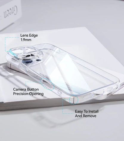 iPhone 17 16 15 Pro Max Case Lens Protection Anti-Yellow Case For iPhone 17 16 Pro Max Transparent Shockproof Cover