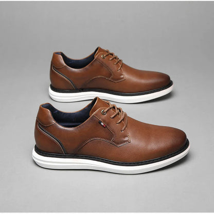 2025 Spring/Summer New Men Shoes Comfy Luxury Brand Men Casual Shoes Lace Up Business Style Dress Shoes BHKH Men Shoes