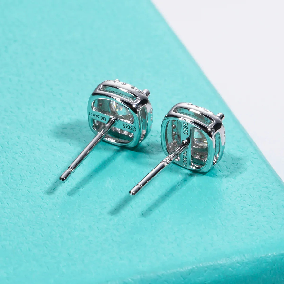 5mm 1cttw D Color Moissanite Diamond 925 Sterling Silver Stud Earrings for Woman Fine Jewelry Wholesale