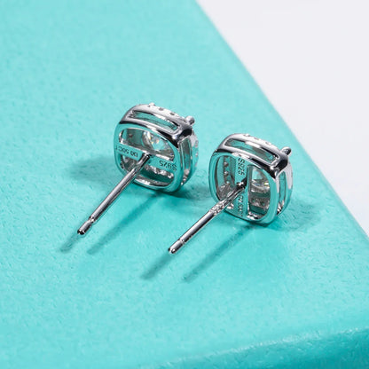 5mm 1cttw D Color Moissanite Diamond 925 Sterling Silver Stud Earrings for Woman Fine Jewelry Wholesale