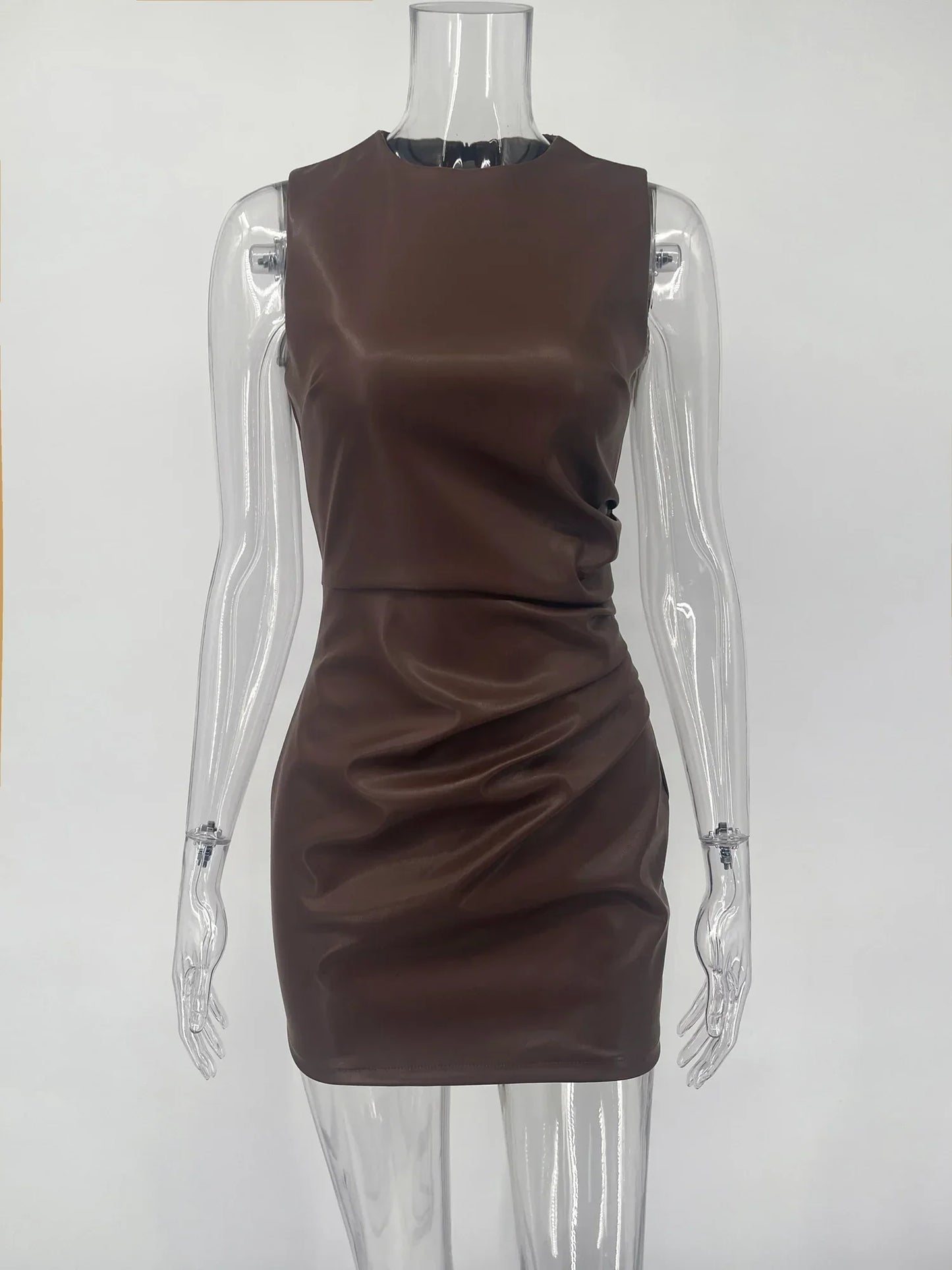 Fashion Maxi Dress For Women High Waist Sleeveless Slim Patchwork Solid Skinny Streetwear Female Bodycon Dress New