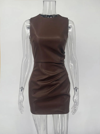 Fashion Maxi Dress For Women High Waist Sleeveless Slim Patchwork Solid Skinny Streetwear Female Bodycon Dress New