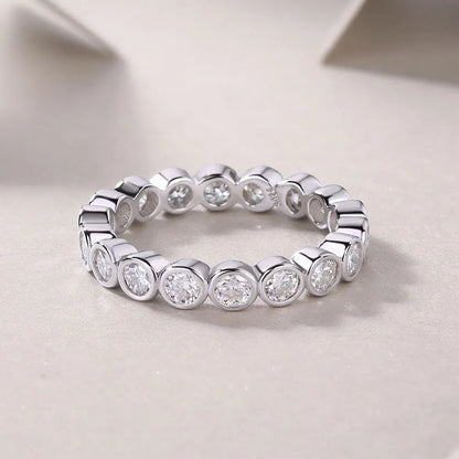 3mm Round Moissanite Ring s925 Sterling Sliver Plated 18k White Gold Fine Jewelry Wedding Engagement Rings For Women