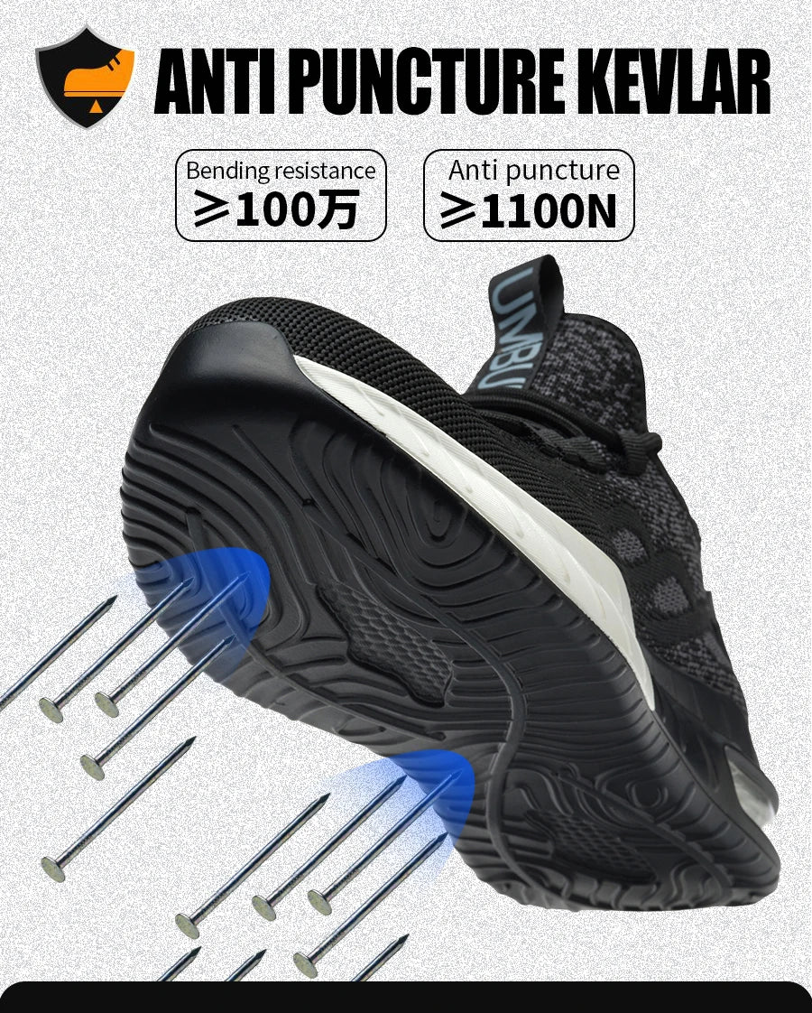 Women's Steel-Toe Safety Shoes | Anti-Smash & Puncture-Proof | Lightweight Breathable Air Cushion | Industrial Workshop Office