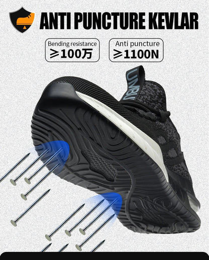 Women's Steel-Toe Safety Shoes | Anti-Smash & Puncture-Proof | Lightweight Breathable Air Cushion | Industrial Workshop Office
