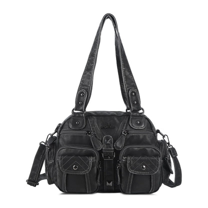 Vintage Bag Women Small Handbags Satchel Top-handle Handbag PU Shoulder Bag Dumpling Pack Multi-pockets Shoulder Bags