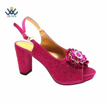 Latest African Women Shoes and Bag Set in Royal Blue New Design Italian Ladies Pumps for Garden Party