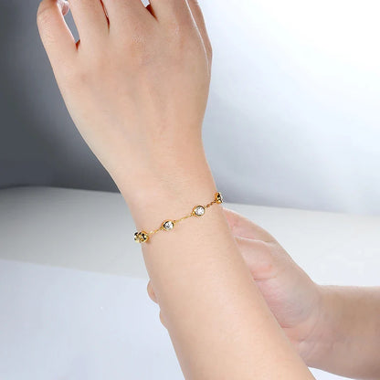 4mm Classic Bubble Moissanite Bracelet for Women 8 Stones Sparkling Lab Diamond Tennis Bracelet 925 Sterling Silver