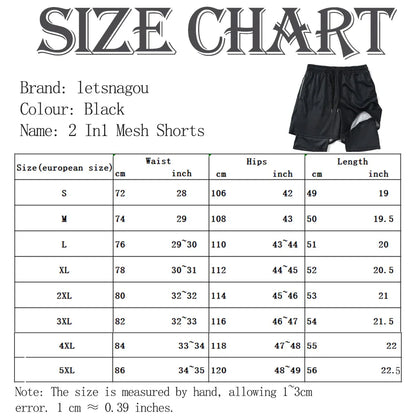 Anime Short Gyms Bilayer 2-in-1 Sports Shorts For Men Sweat-absorbent