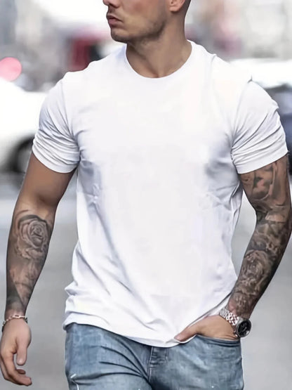 Men's 100 cotton summer fashionable casual loose plus size new York Usa printed slim fit sports round neck short sleeved T-shirt