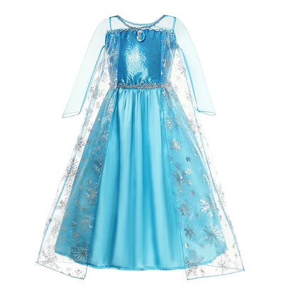 Kids Princess Costume Children Elsa Anna Halloween Dress Girl Cinderella Snow White Dress Rapunzel Mermaid Pageant Disguise