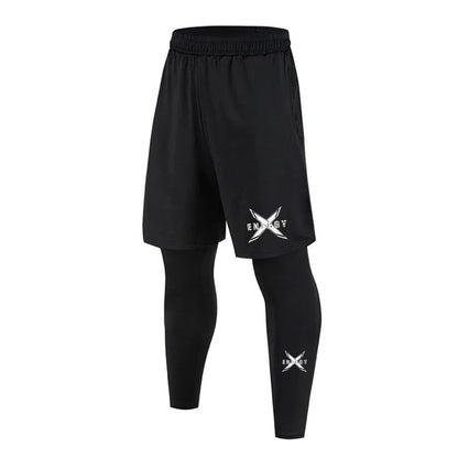 Running Shorts Men2 in 1 Quick Dry GYM Sport Shorts Fitness Jogging Workout Sweatpants Male Fitness Leggings