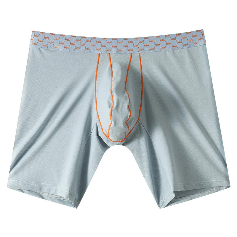 Mens Underwear Ice Silk Boxer Shorts Homme Ropa Breathable U Convex Pouch Panites Man Nylon Middle Waist Underpant Cueca M-XXL